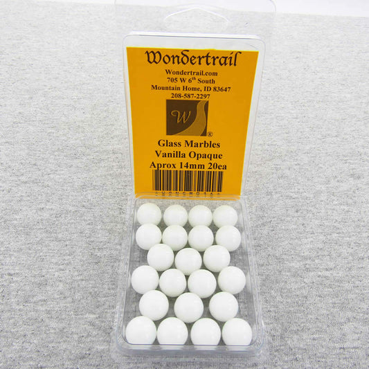 WONGM016 Vanilla 14mm Approximately 9/16 inch Glass Marbles Pack of 20 Main Image