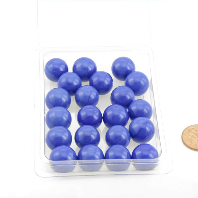WONGM025 Blue Opaque 14mm Glass Marbles Pack of 20 Main Image