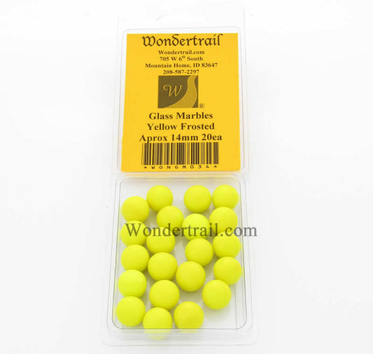 WONGM034 Yellow Frosted Marbels 14mm Glass Marbles Pack of 20 Main Image