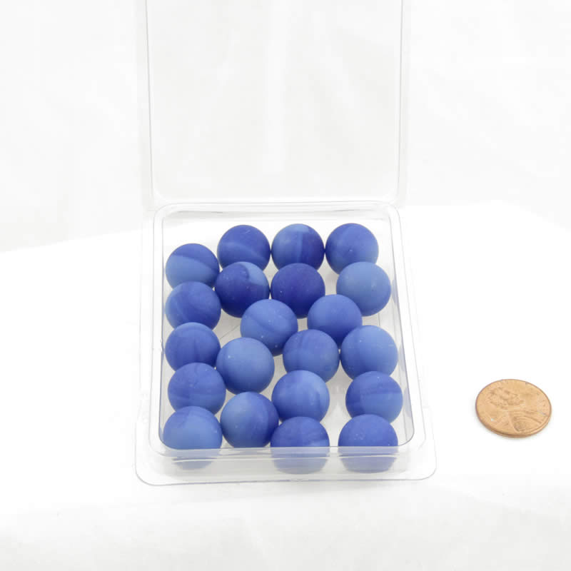 WONGM035 Celtic Blue Frosted Marbels 14mm Glass Marbles Pack of 20 Main Image