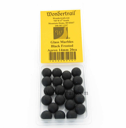 WONGM036 Charcoal Frosted 14mm Glass Marbles Pack of 20 Main Image