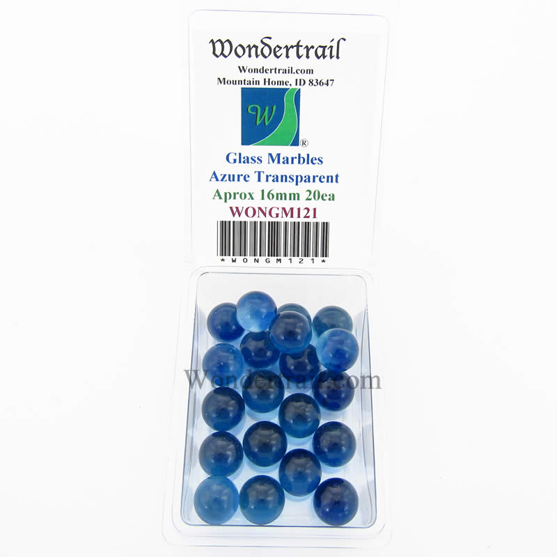 WONGM121 Twilight SkiesTransparent 16mm Glass Marbles Pack of 20 Main Image