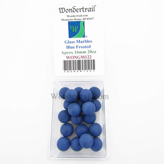 WONGM122 Celtic Blue Frosted 16mm Glass Marbles Pack of 20 Main Image