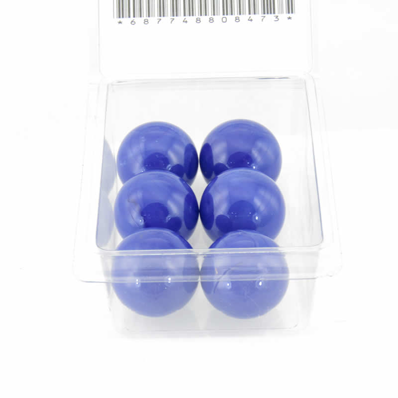 WONGM250 Blue Opaque 25mm (1 Inch) Glass Marbles Pack of 6 2nd Image