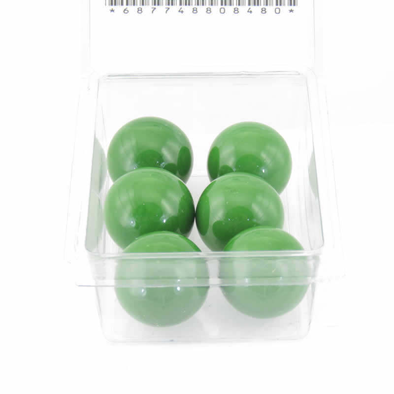 WONGM251 Green Opaque 25mm (1 Inch) Glass Marbles Pack of 6 2nd Image