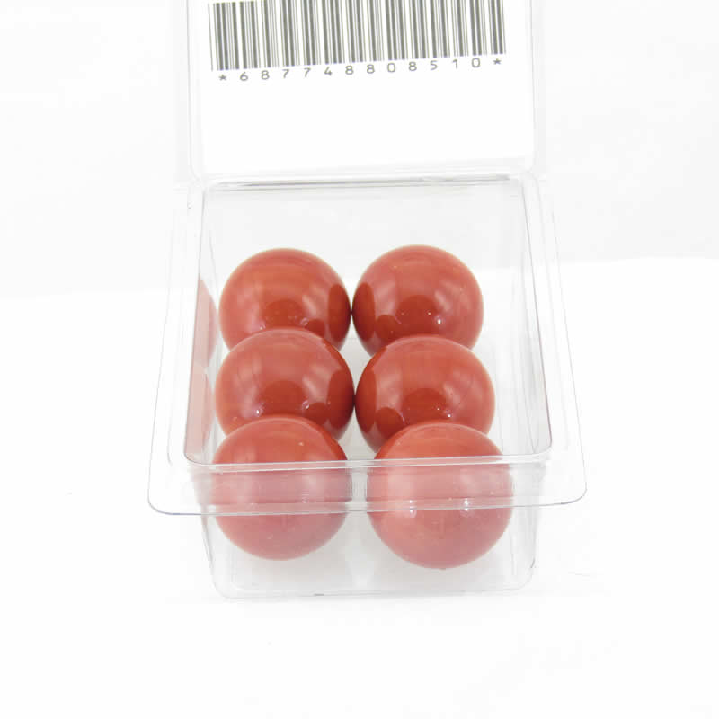 WONGM254 Red Opaque 25mm (1 Inch) Glass Marbles Pack of 6 2nd Image