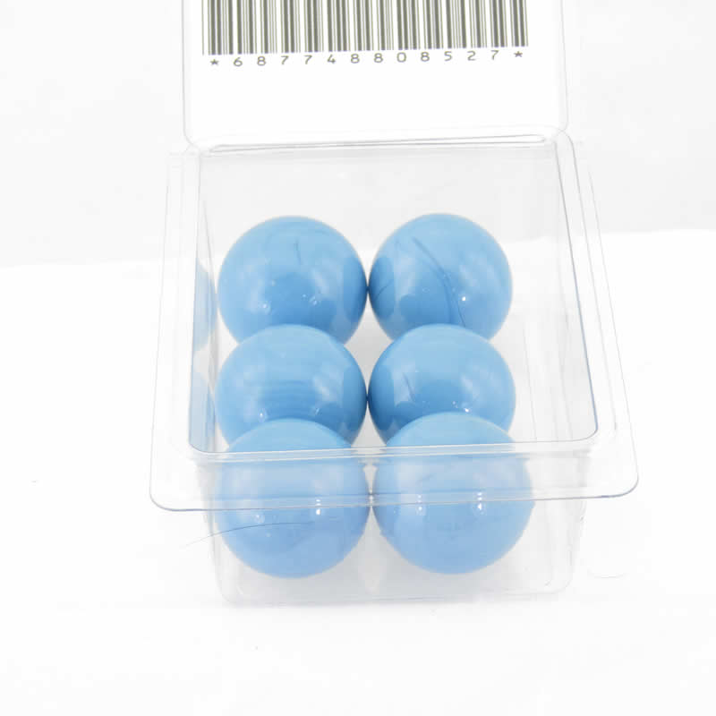 WONGM255 Sky Blue Opaque 25mm (1 Inch) Glass Marbles Pack of 6 2nd Image