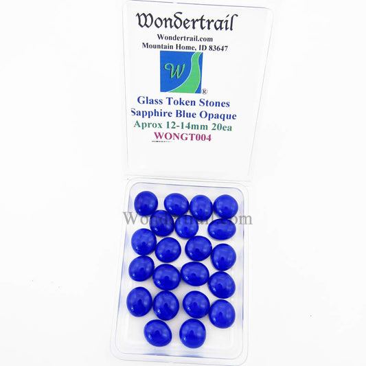 WONGT004 Sapphire Blue Opaque Glass Tokens 12-14mm .50in Pack of 20 Main Image