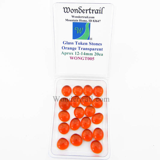 WONGT005 Orange Transparent Glass Tokens 12-14mm .50in Pack of 20 Main Image