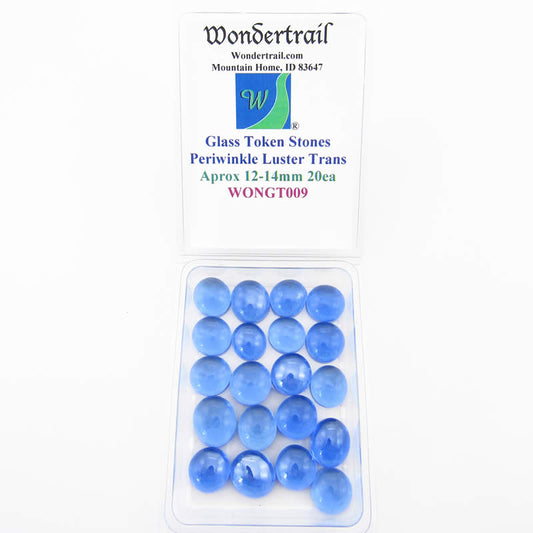 WONGT009 Periwinkle Luster Transparent Glass Tokens 12-14mm .50in Pack of 20 Main Image