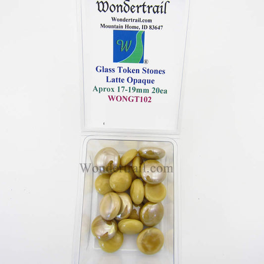 WONGT102 Latte Opaque Glass Tokens 17-19mm Aprox 23/32in Pack of 20 Main Image