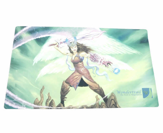 WONPM03 Earthy Angel With Sword Playmat With Wondertrail Logo Main Image