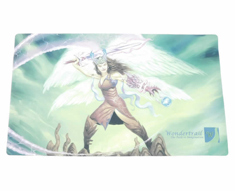 WONPM03 Earthy Angel With Sword Playmat With Wondertrail Logo 2nd Image