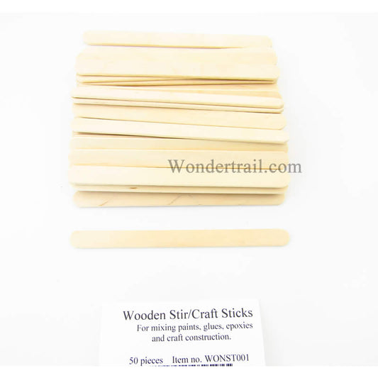 WONST001 Wooden Stir or Craft Sticks Pack of 50 Wondertrail Main Image