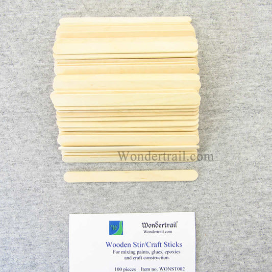 WONST002 Wooden Stir or Craft Sticks Pack of 100 Wondertrail Main Image