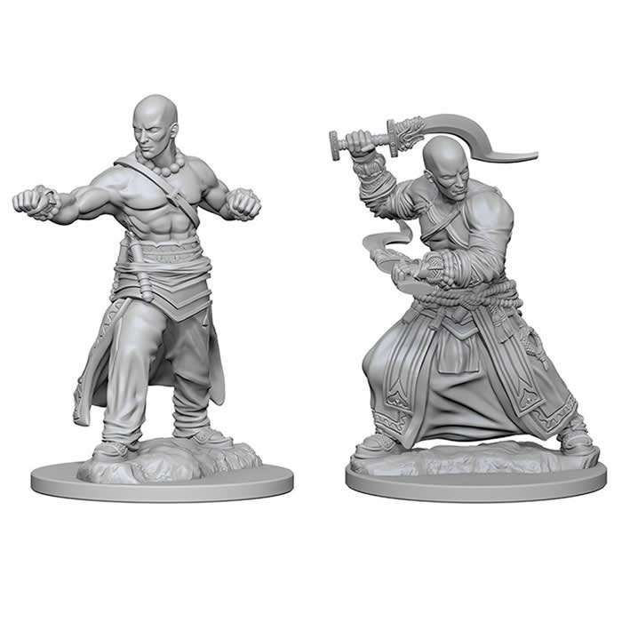 WZK72612 Human Male Monk Pathfinder Battles Miniatures Unpainted Minis WizKids Main Image