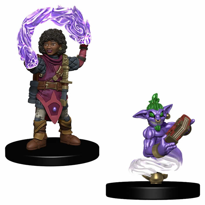 WZK73323 Girl Wizard And Genie Miniatures Pre-painted Minis Wardlings Main Image