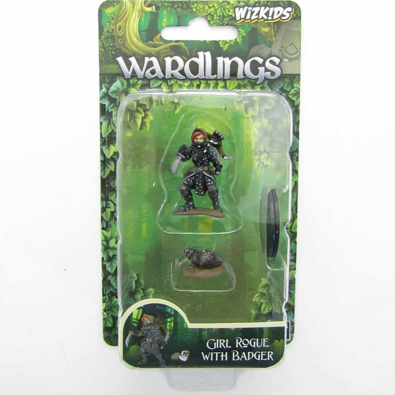 WZK73324 Girl Rogue And Badger Miniatures Pre-painted Minis Wardlings 2nd Image