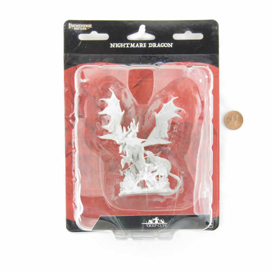 WZK90095 Nightmare Dragon Miniature Pathfinder Battles Deep Cuts Unpainted Miniatures Main Image