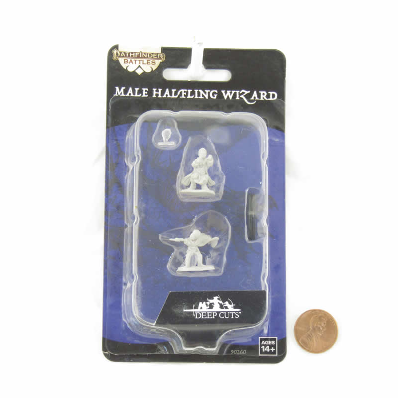 WZK90260 Halfling Wizard Male Miniature Figure Pathfinder Battles Deep Cuts Unpainted Miniatures 2nd Image