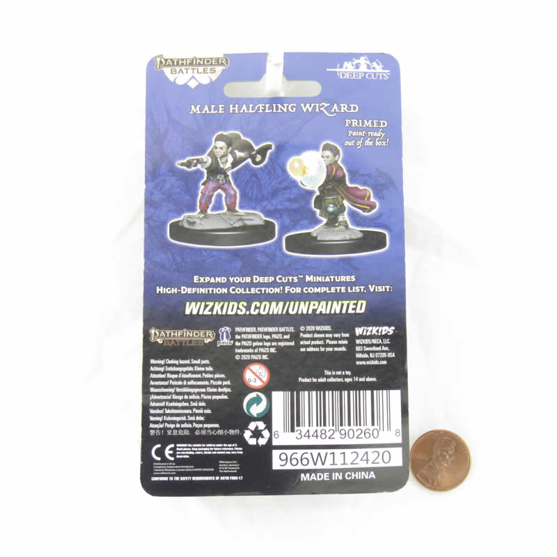 WZK90260 Halfling Wizard Male Miniature Figure Pathfinder Battles Deep Cuts Unpainted Miniatures 3rd Image
