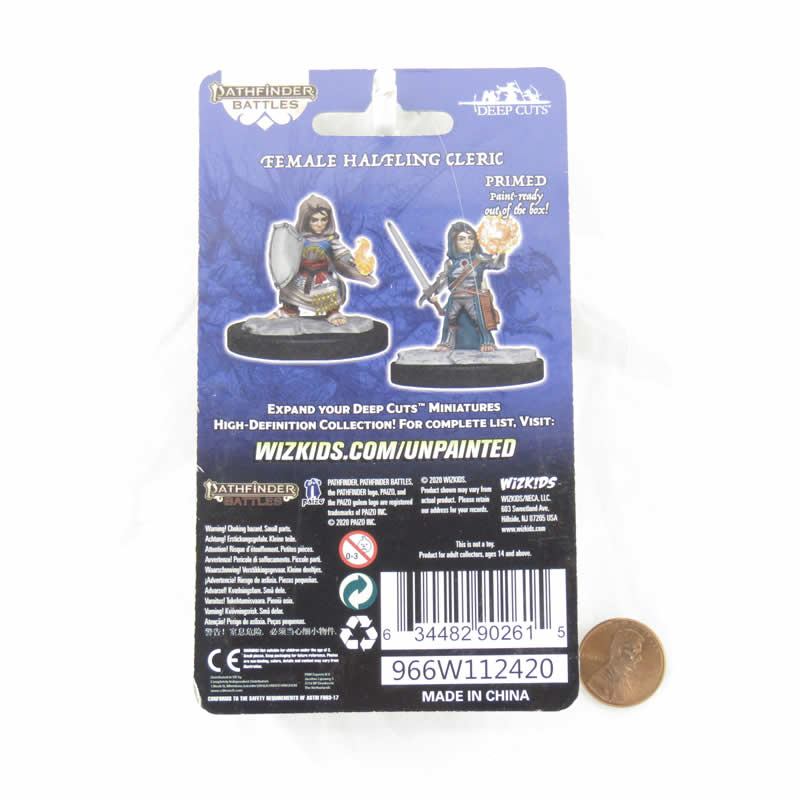 WZK90261 Halfling Cleric Female Miniature Figure Pathfinder Battles Deep Cuts Unpainted Miniatures 3rd Image