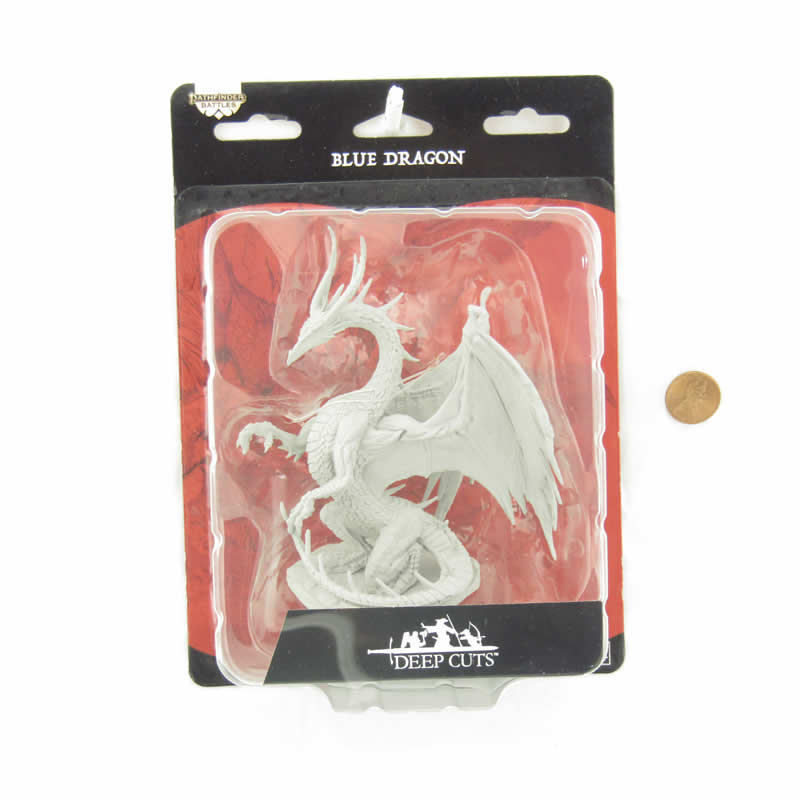 WZK90267 Blue Dragon Miniature Figure Pathfinder Battles Deep Cuts Unpainted Miniatures 2nd Image