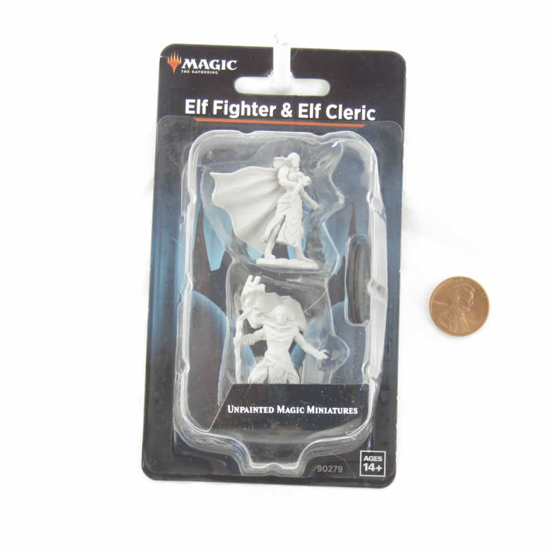 WZK90279 Elf Fighter and Elf Cleric Unpainted Magic Miniature Figures Deep Cuts 2nd Image