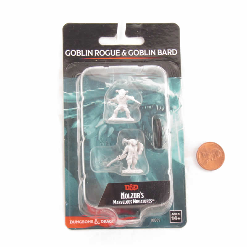 WZK90309 Goblin Rogue and Goblin Bard Nozurs Marvelous Miniatures D&D Unpainted Miniatures 2nd Image
