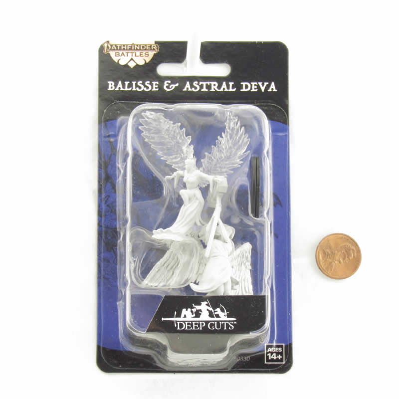 WZK90330 Balisse and Astral Deva Miniature Figure Pathfinder Battles Deep Cuts Unpainted Miniatures 2nd Image