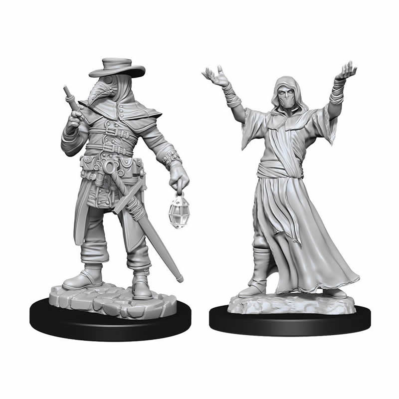 WZK90338 Plague Doctory and Cultist Miniature Figures Deep Cuts Unpainted Miniatures Main Image