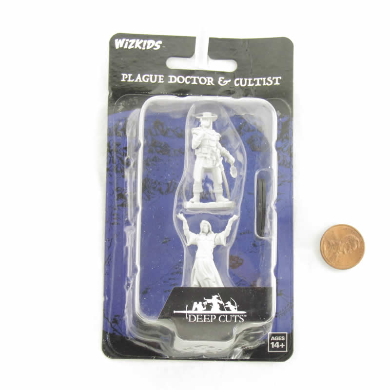 WZK90338 Plague Doctory and Cultist Miniature Figures Deep Cuts Unpainted Miniatures 2nd Image