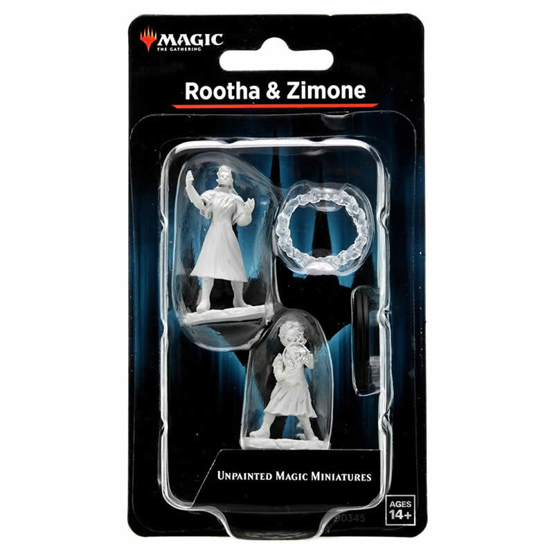 WZK90345 Rootha and Zimone Unpainted Magic Miniature Figures Deep Cuts Main Image