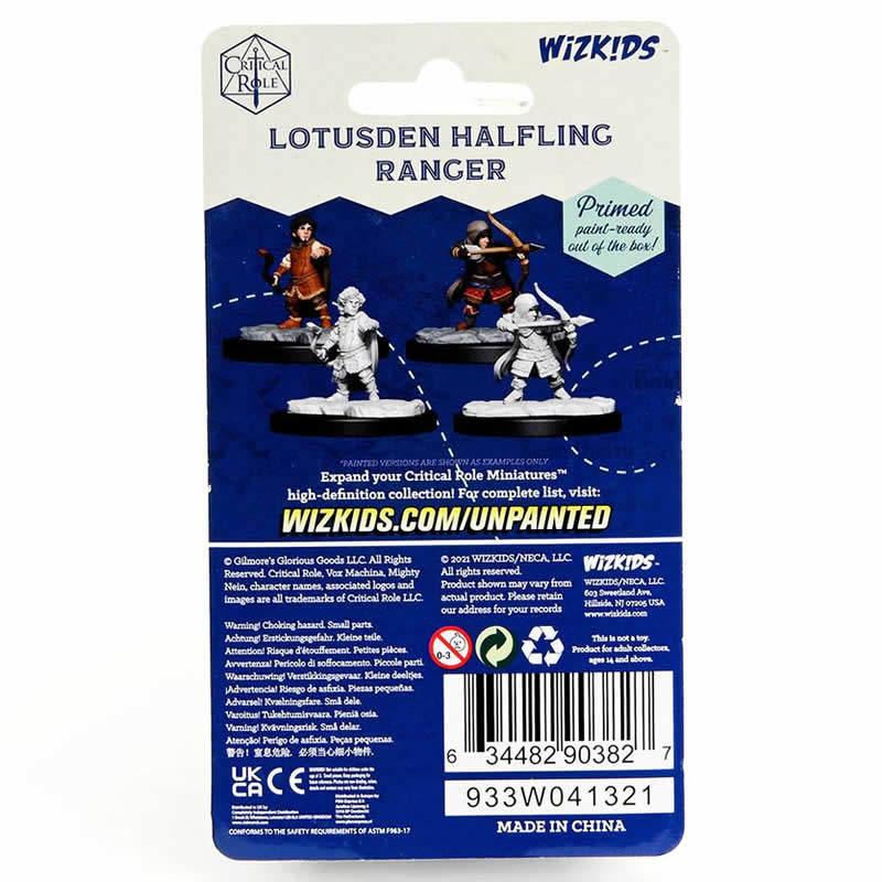 WZK90382 Lotusden Halfling Ranger Male Unpainted Miniatures Critical Role Series Figures 2nd Image