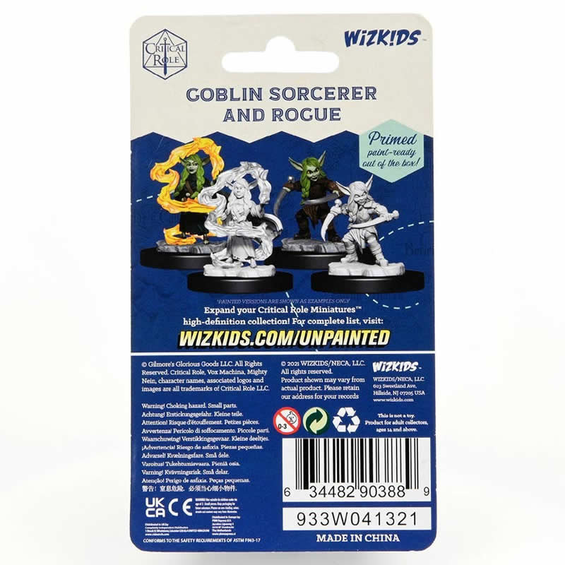 WZK90388 Goblin Sorc and Rogue Female Unpainted Miniatures Critical Role Series Figures 2nd Image