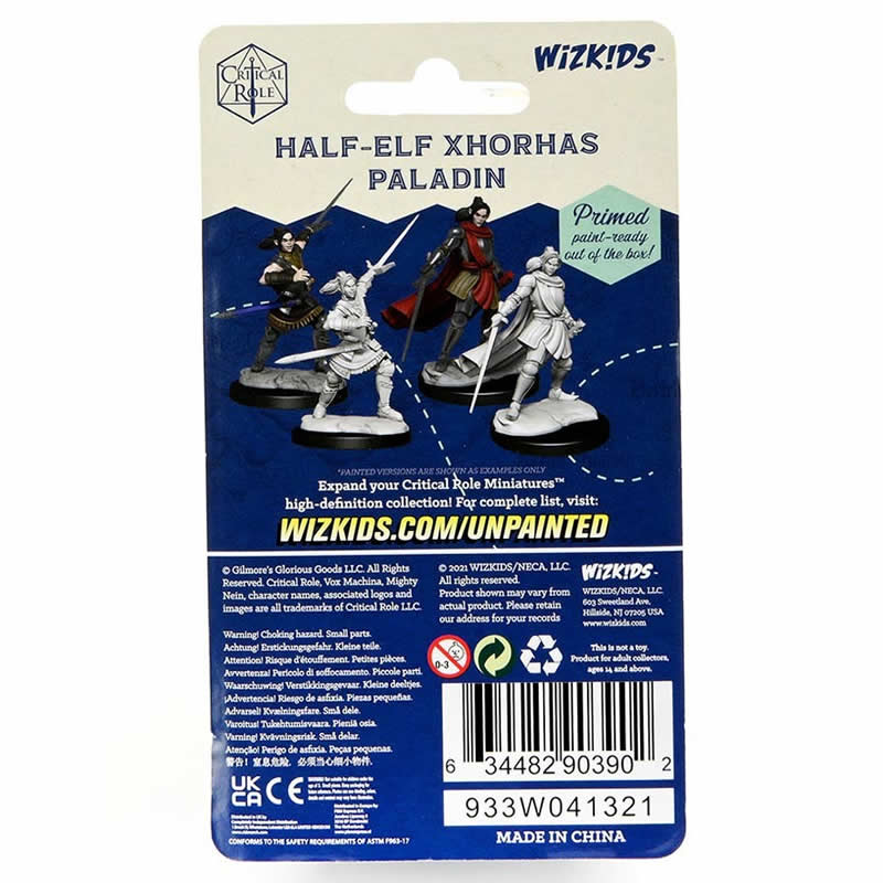 WZK90390 Half-elf Pally Xhorhas Paladin Female Unpainted Miniatures Critical Role Series Figures 2nd Image