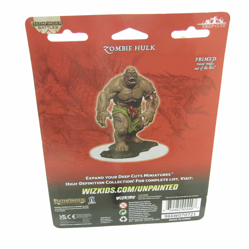 WZK90449 Zombie Hulk Miniature Figure Pathfinder Battles Deep Cuts Unpainted Miniatures 3rd Image