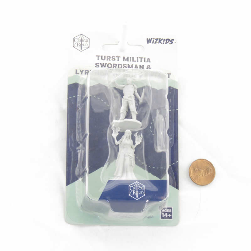 WZK90468 Turst Militia Swordsman and Lyrengorn Holy Priest Unpainted Miniatures Critical Role Series Figures 2nd Image