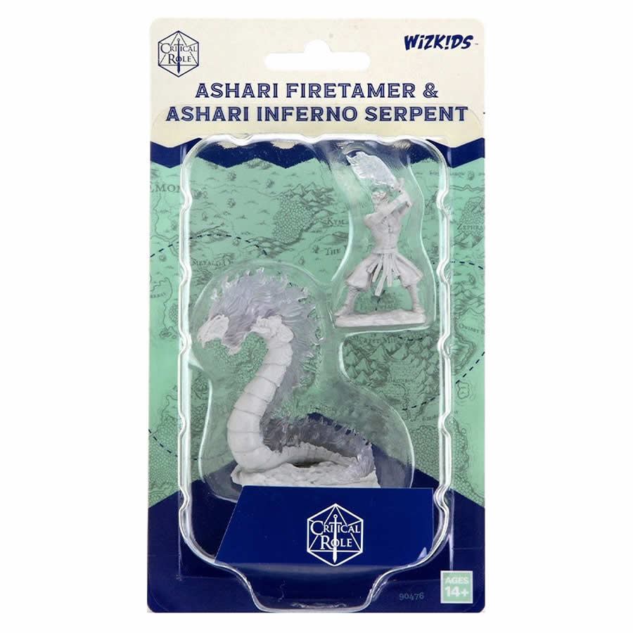 WZK90476 Ashari Firetamer and Inferno Serpent Unpainted Miniatures Critical Role Series Figures Main Image