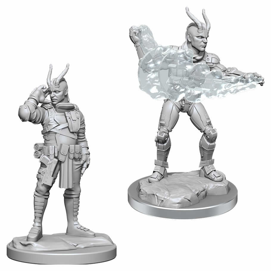 WZK90501 Lashunta Technomancer Male Miniature Figure Starfinder Battles Deep Cuts Unpainted Miniatures