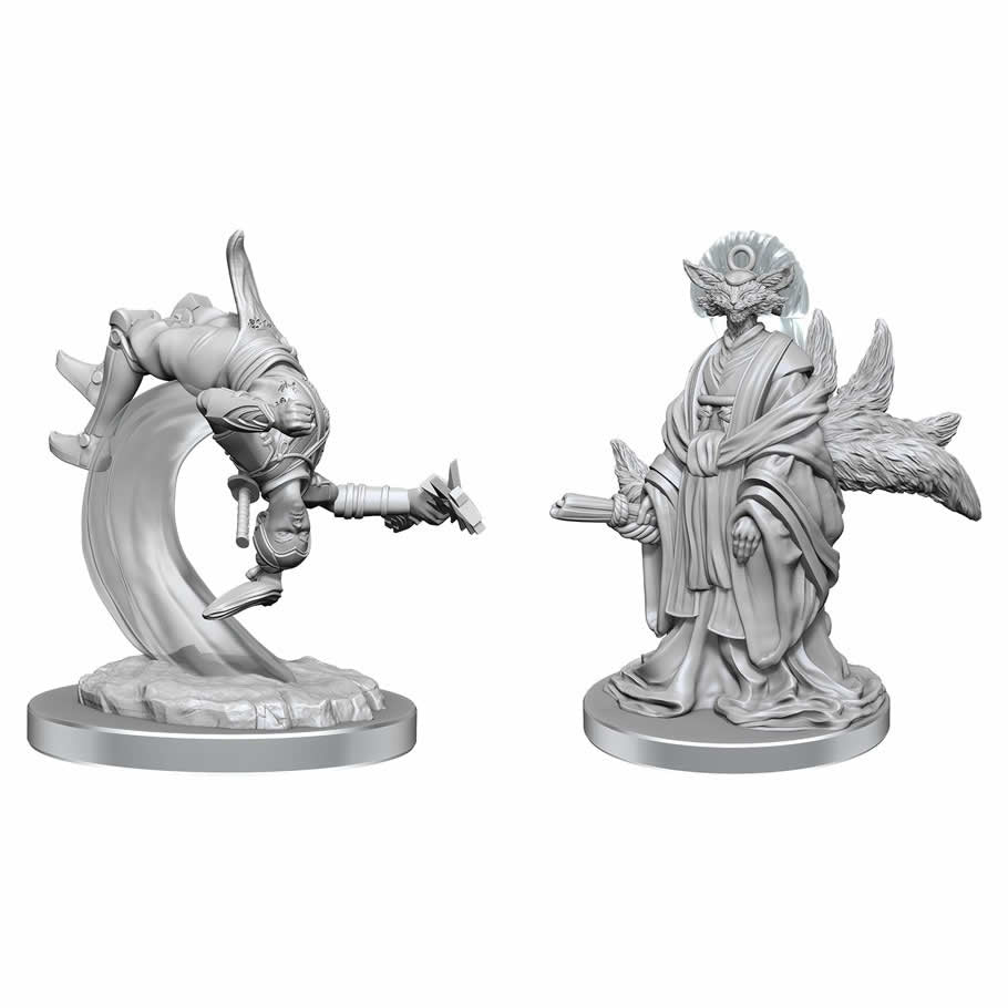 WZK90505 Kotose and Light-paws Unpainted Magic Miniature Figures Deep Cuts