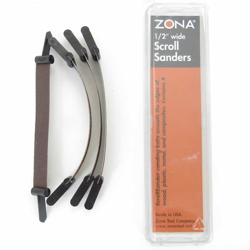 ZON36-530 Assorted Scroll Sanders 80, 120, 180, 220 Grit .5in Wide Zona Tools Main Image